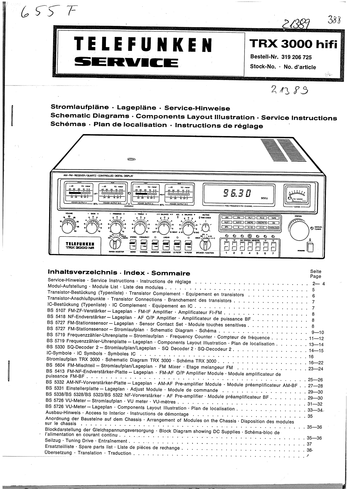 Telefunken TRX-3000 Schematic