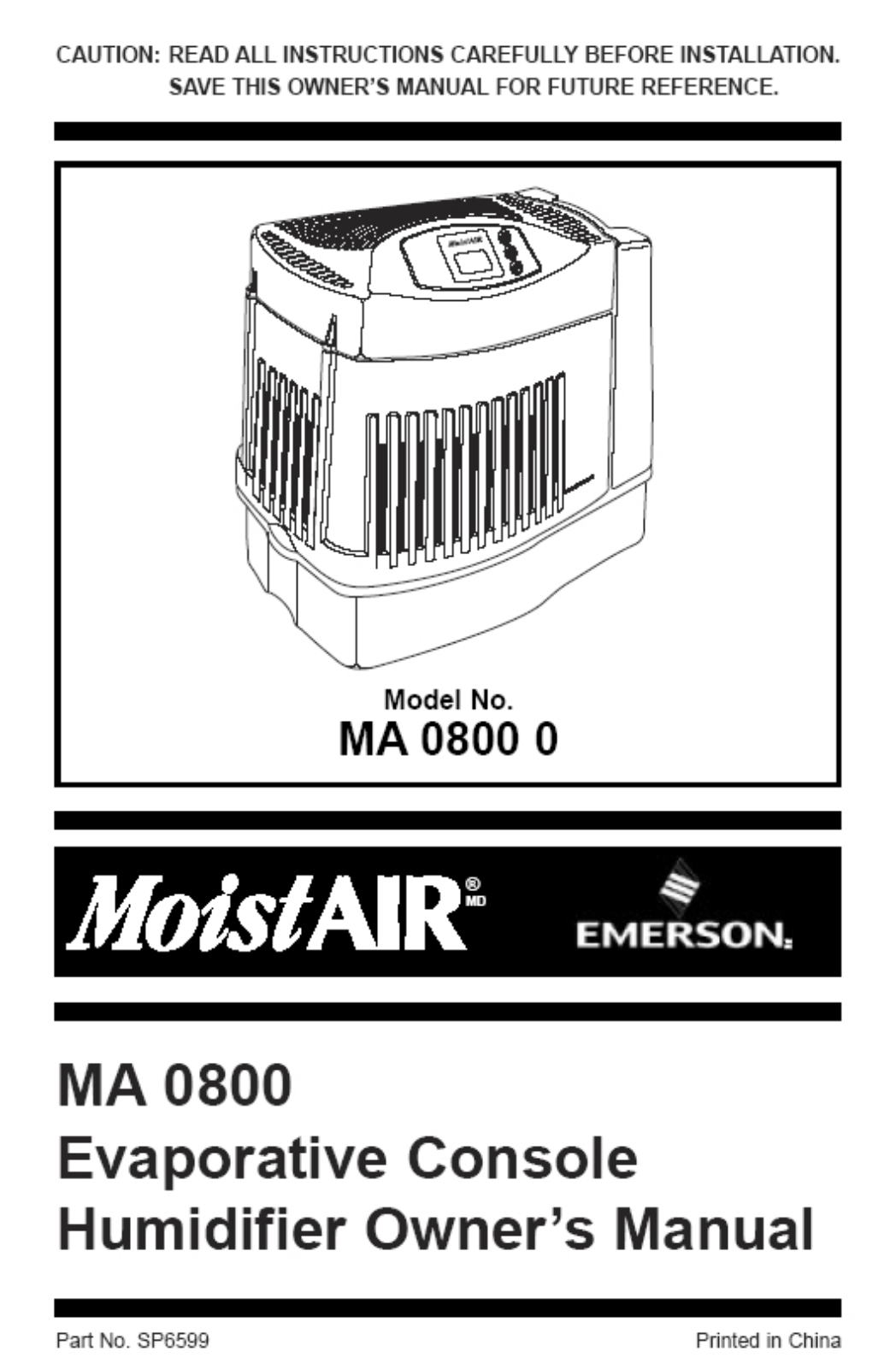 Emerson Ma0800 Owner's Manual