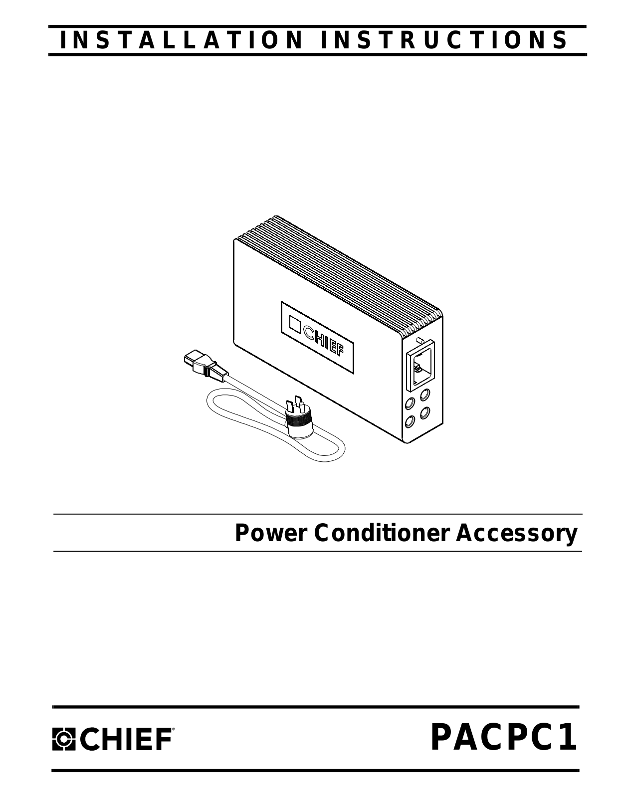 Chief PACPC1 User Manual