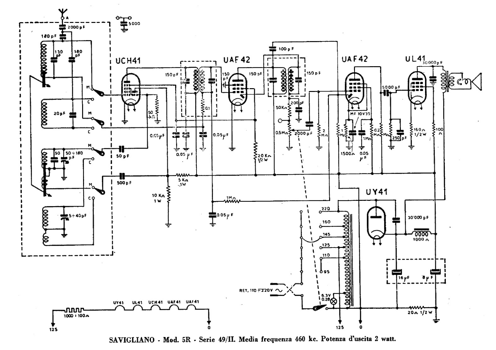 Savigliano 5r 49 ii series schematic