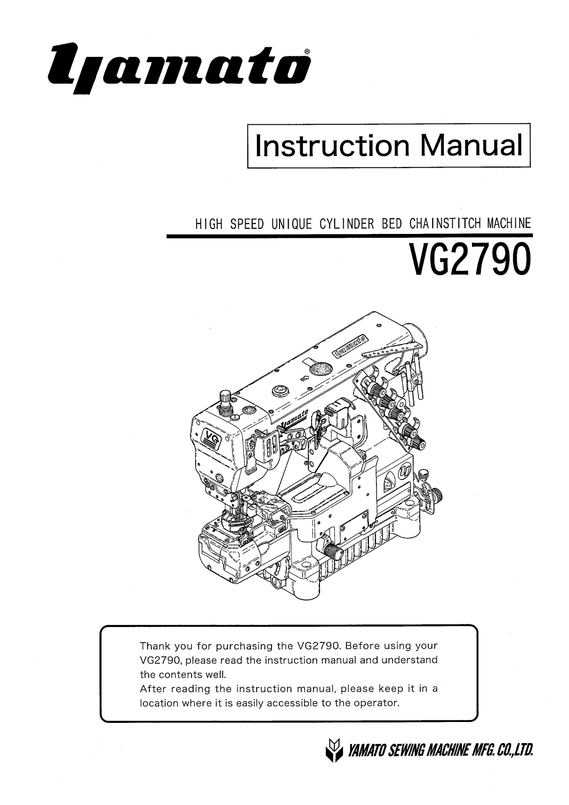 YAMATO VG2790 Parts List