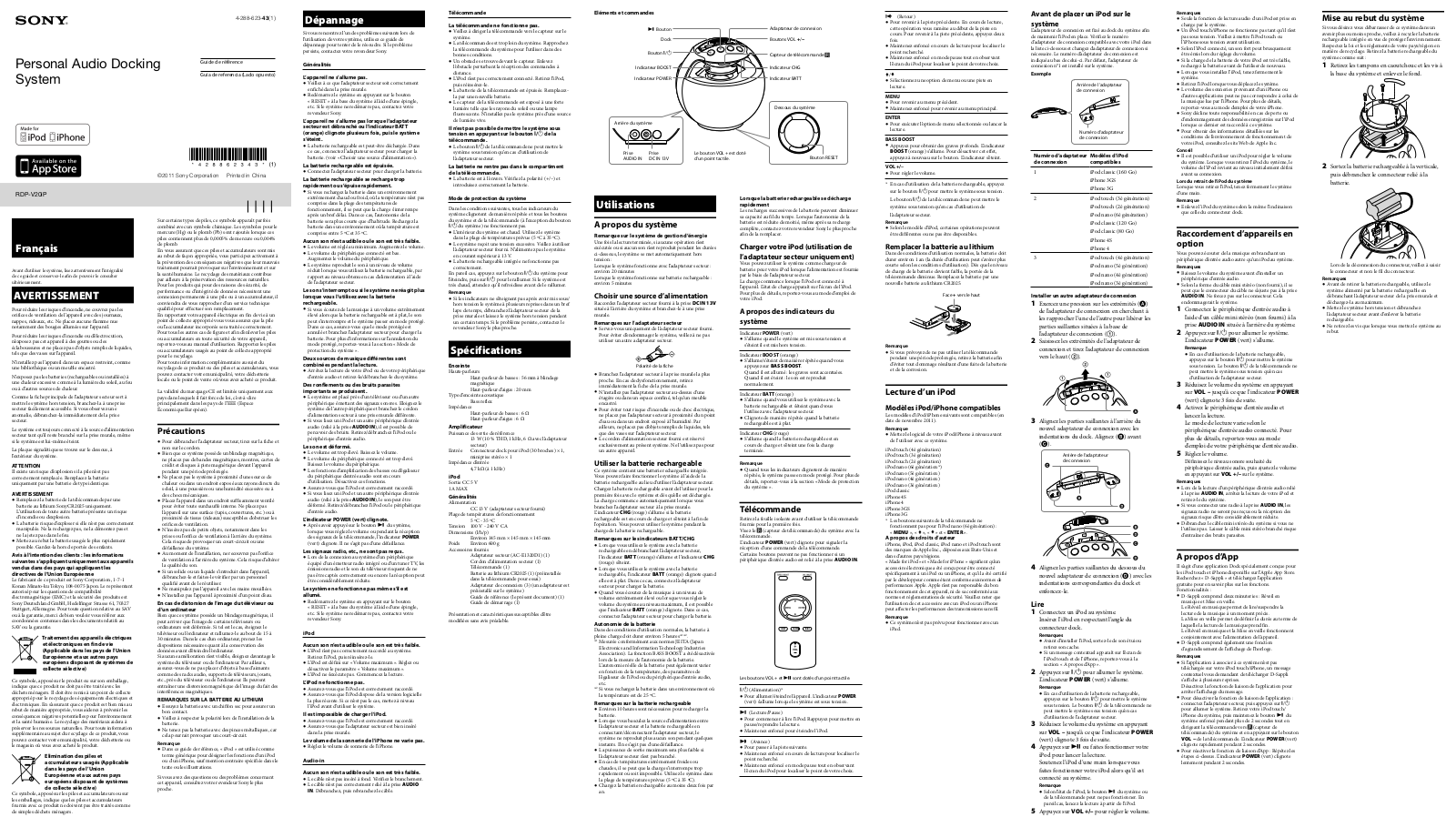 SONY RDP-V20iP User Manual