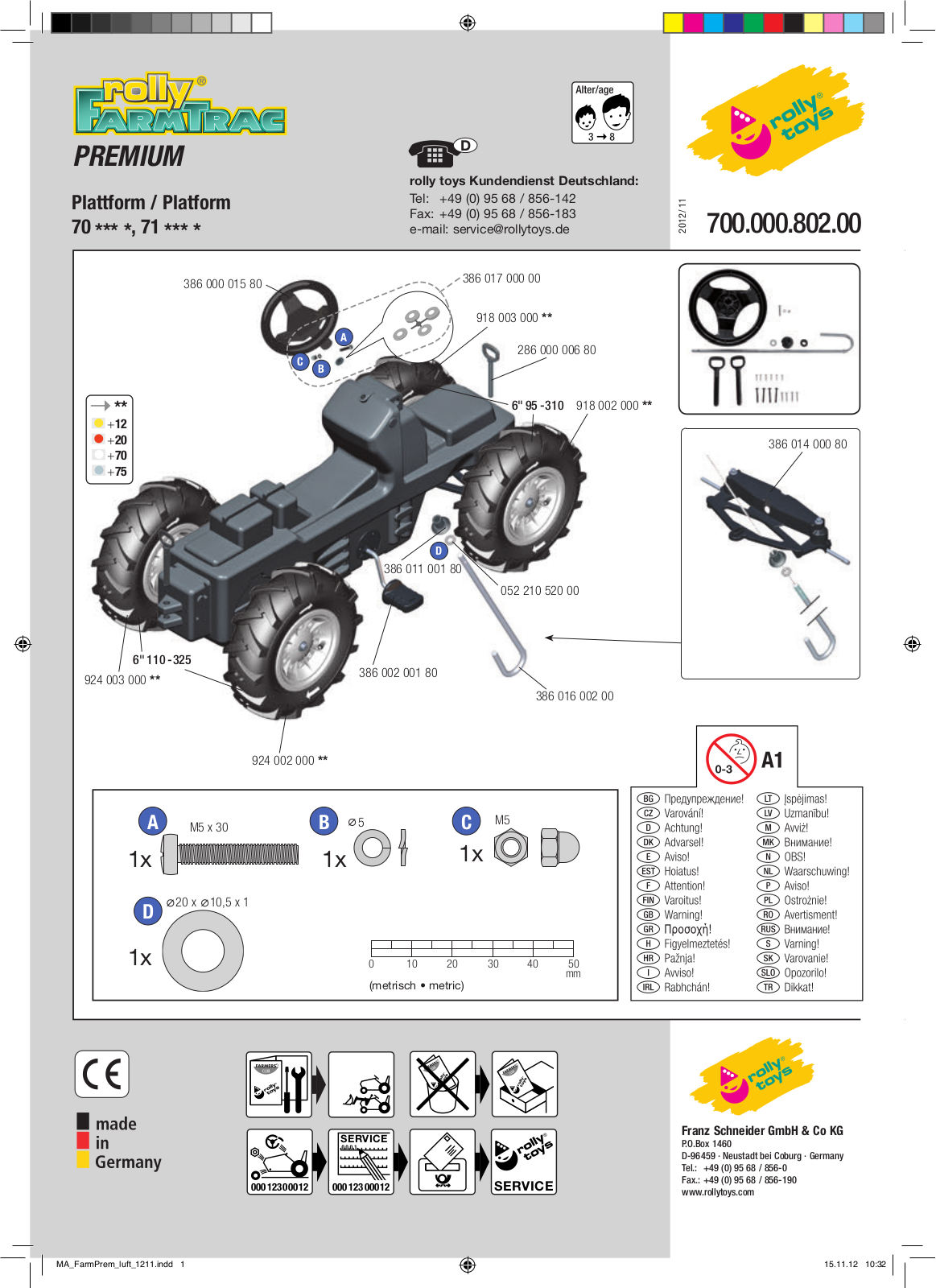 ROLLY TOYS 700.000.802.00 Assembly Manual