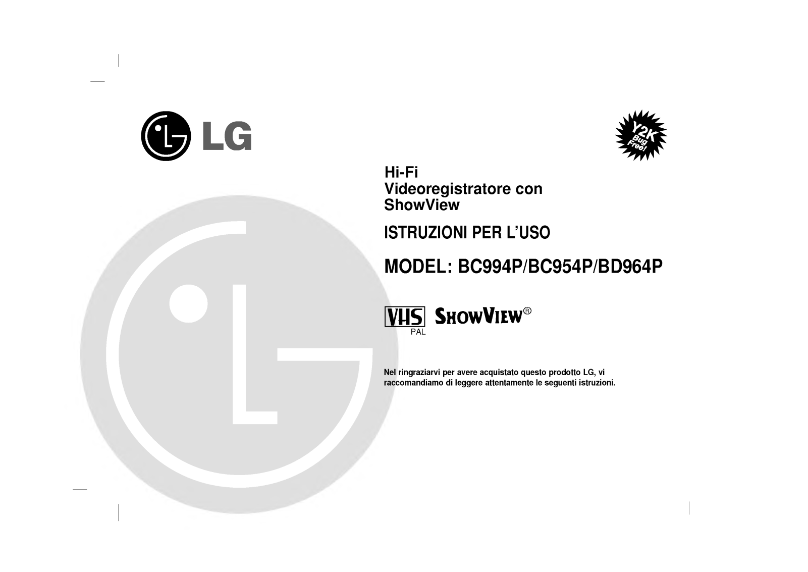Lg BC901NP, BC951NP, BC994NP User Manual