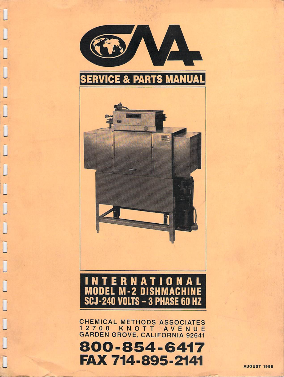 CMA Dish Machines M-2 User Manual