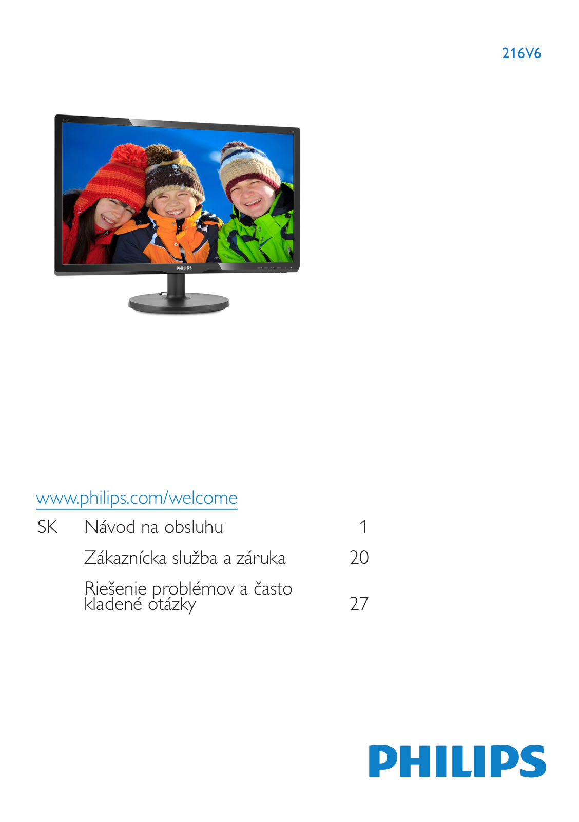 Philips 216V6LHSB2/01, 216V6LHSB2/75 User Guide