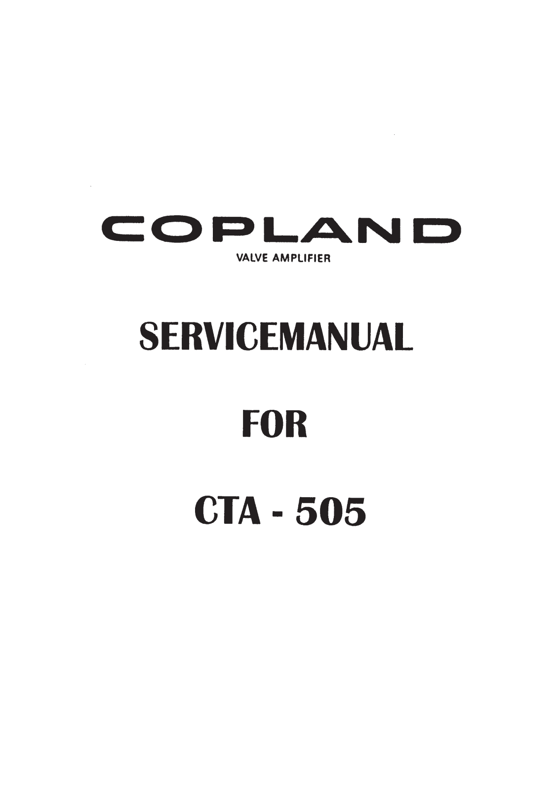 Copland CTA-505 Service manual