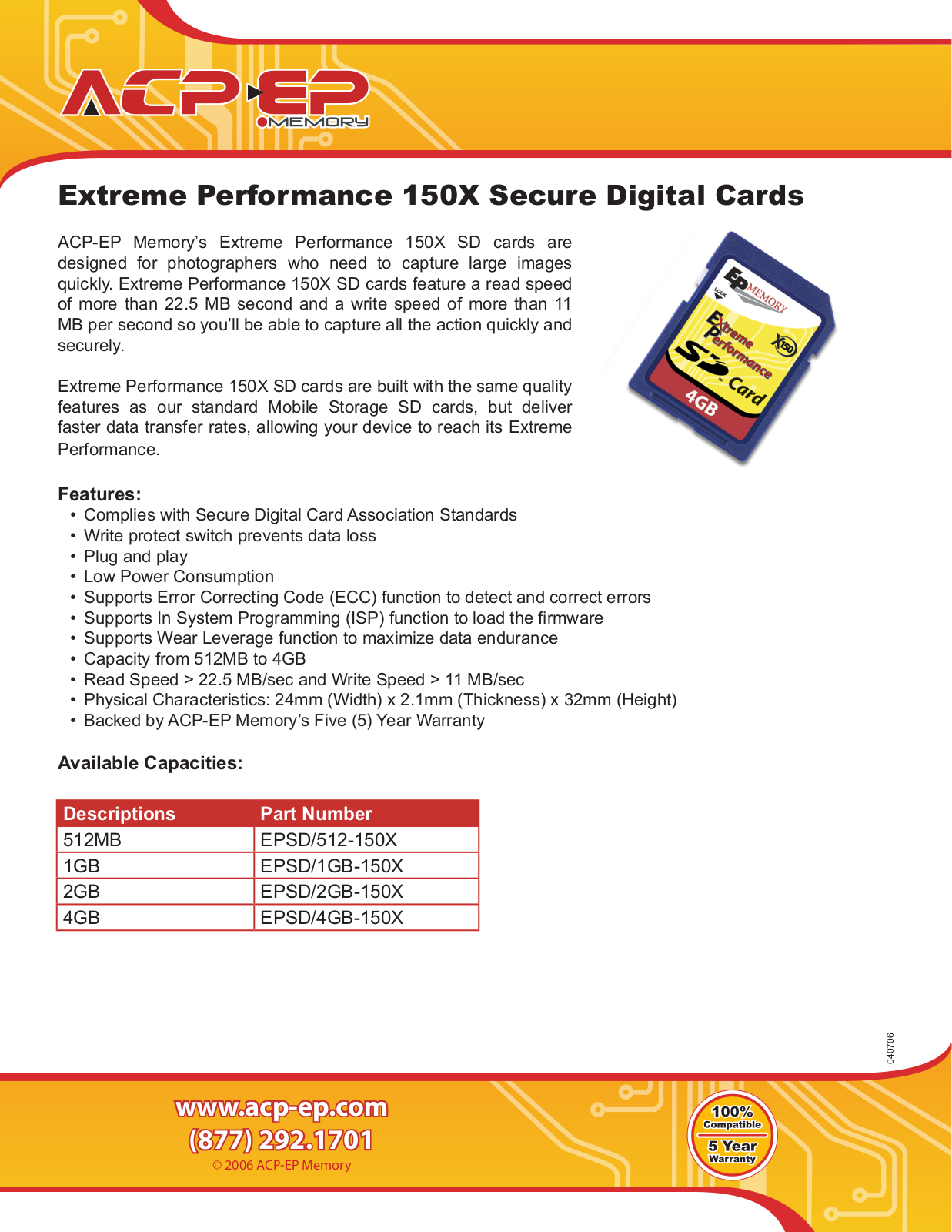 ACP-EP Memory SD150X User Manual