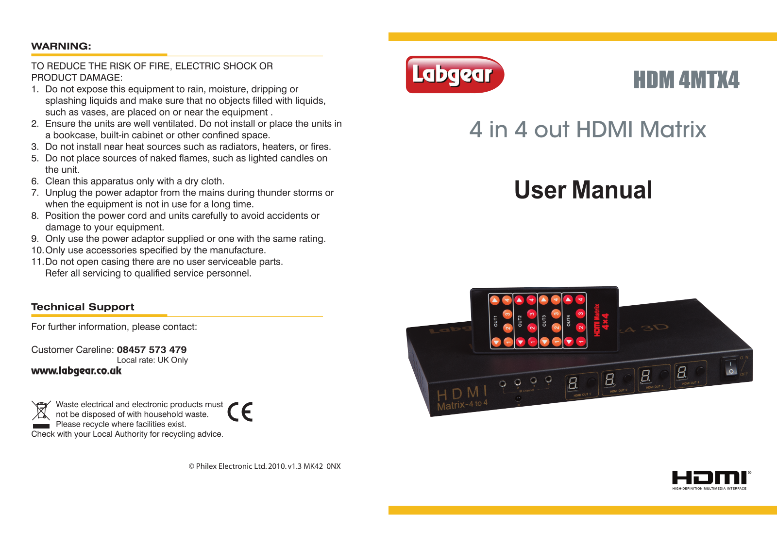 Labgear HDM 4MTX4 User Manual