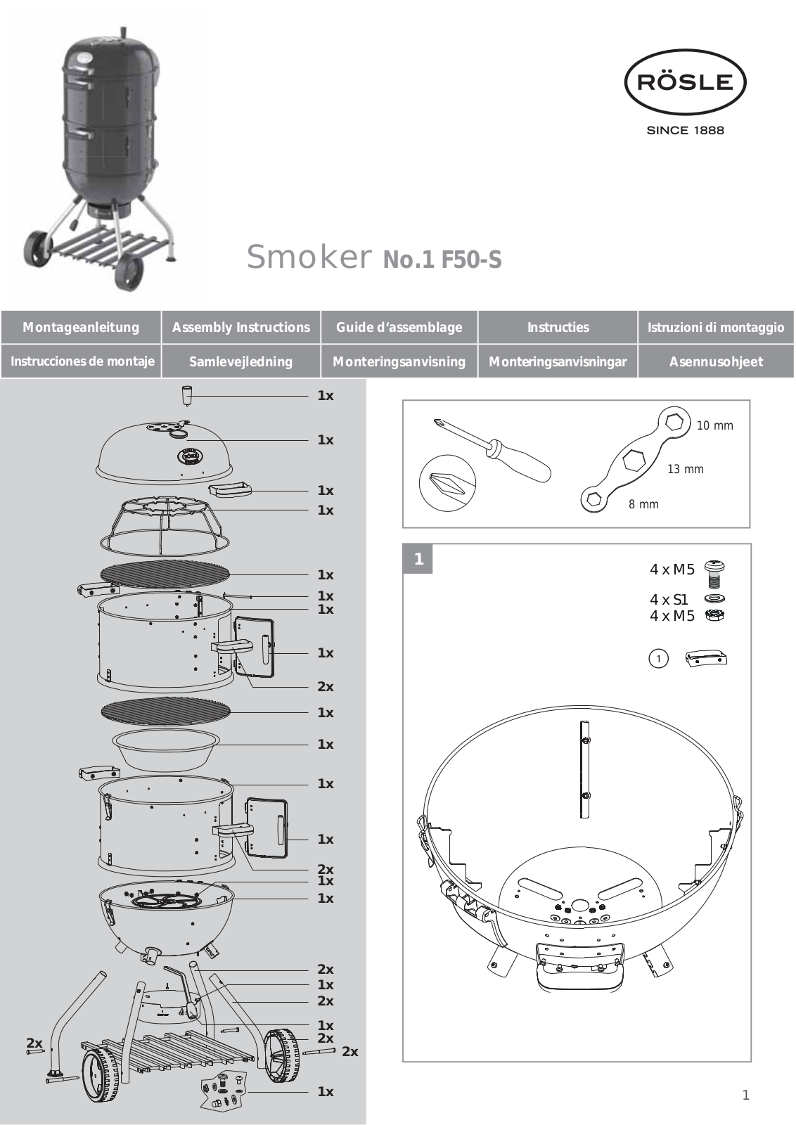 ROSLE No.1 F50-S Assembly instructions