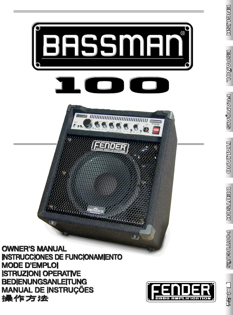 Fender Bassman 100 Owner's Manual