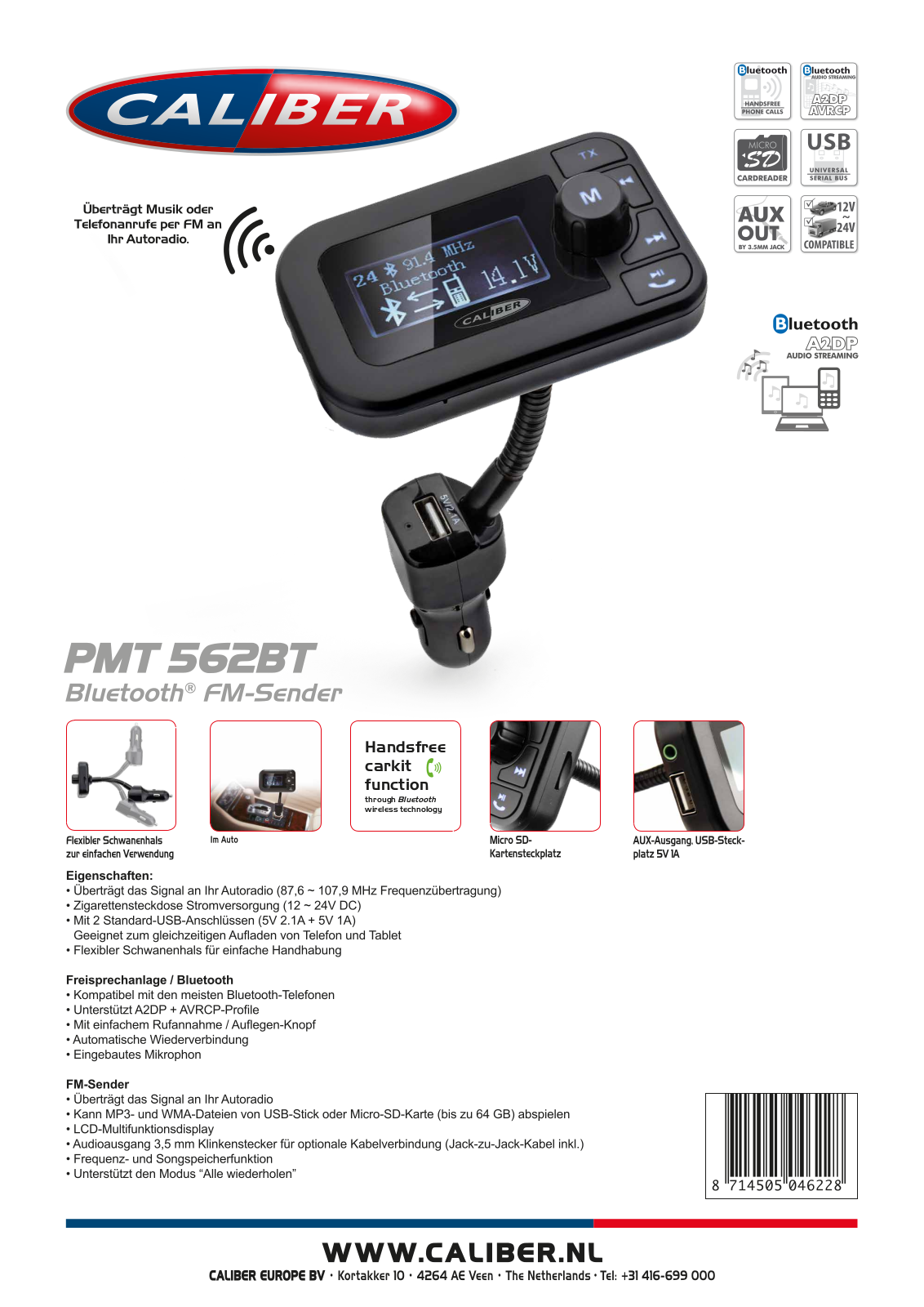 Caliber PMT562BT User Manual