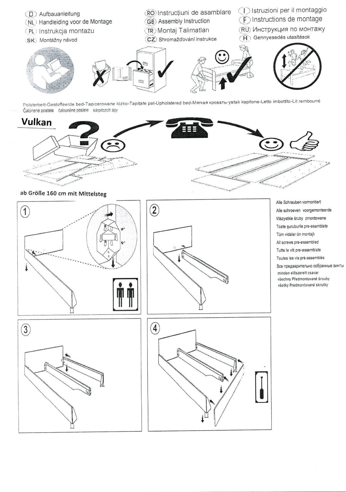 Westfalia Schlafkomfort Vulkan Assembly instructions