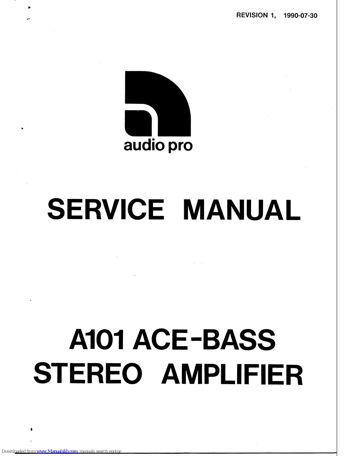 Audio Pro A101 ACE-BASS Service Manual