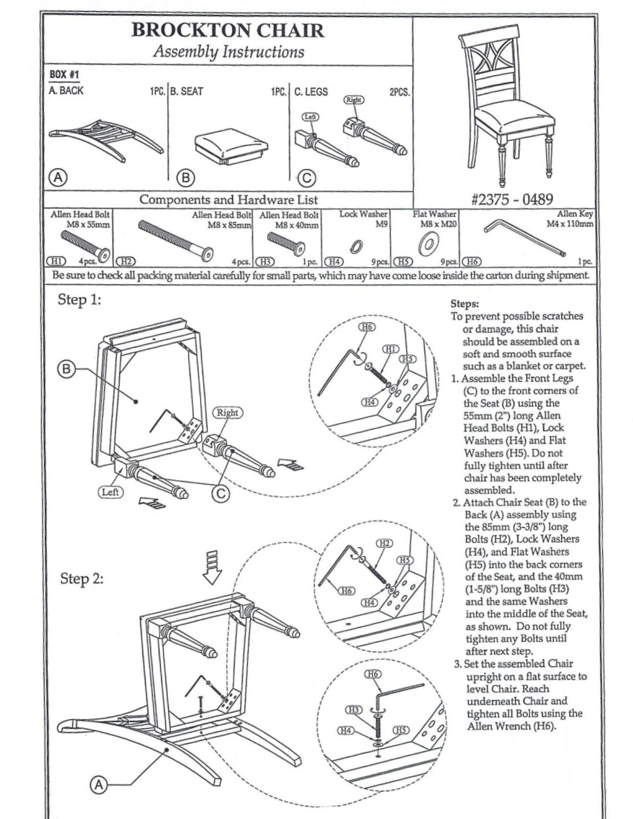 Sunset Trading CF237504892 Assembly Guide