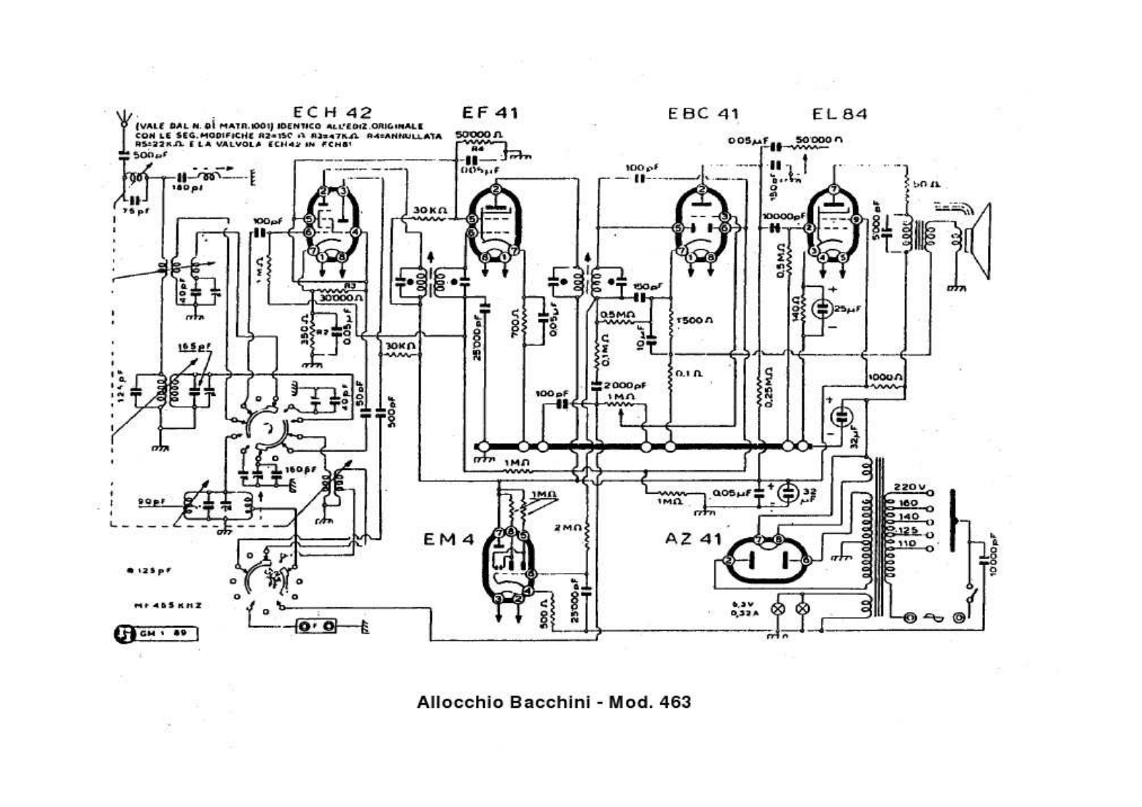 Allocchio Bacchini 463 schematic