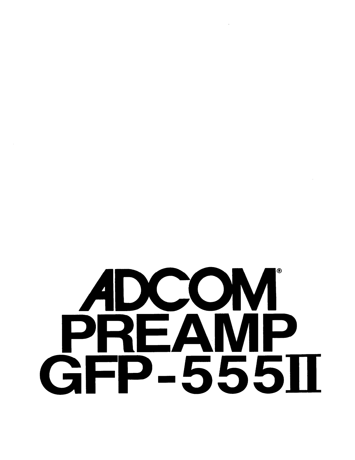 Adcom GFP-555 Mk2 Owners manual