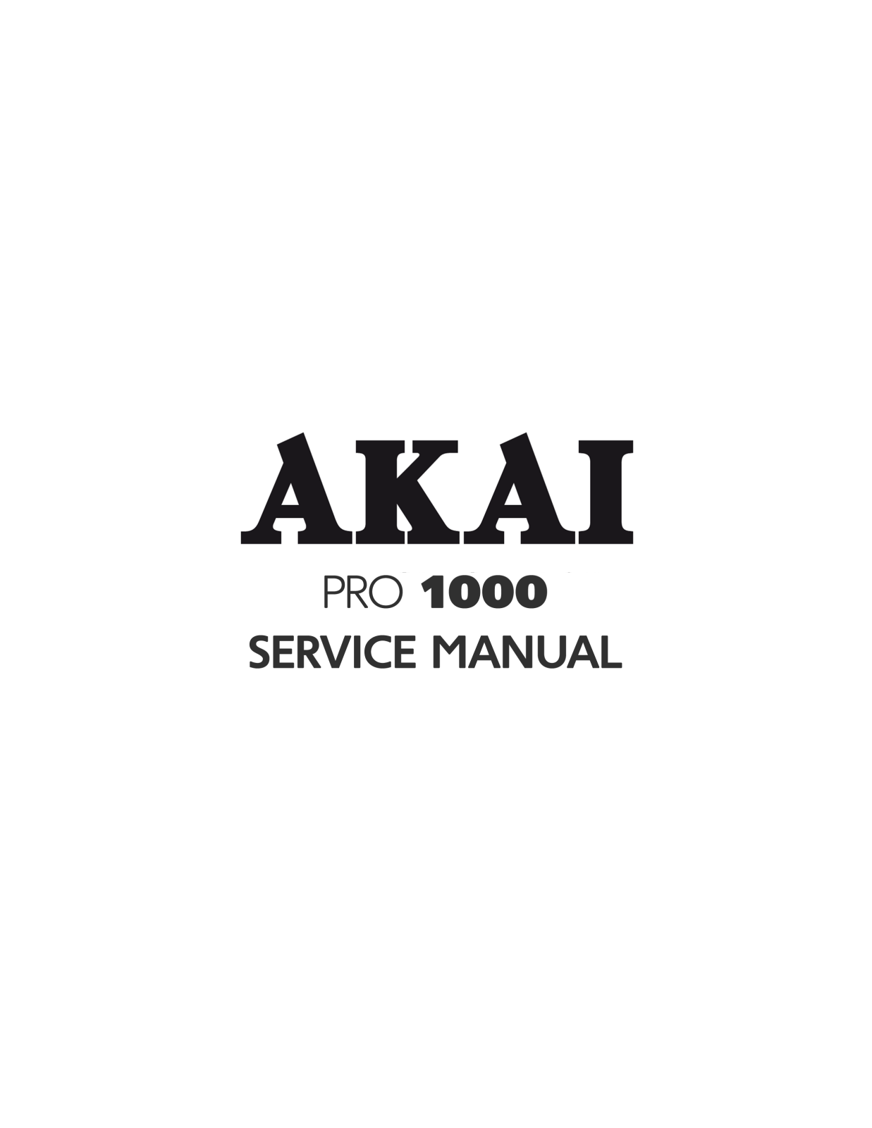 Akai PRO-1000 Service manual