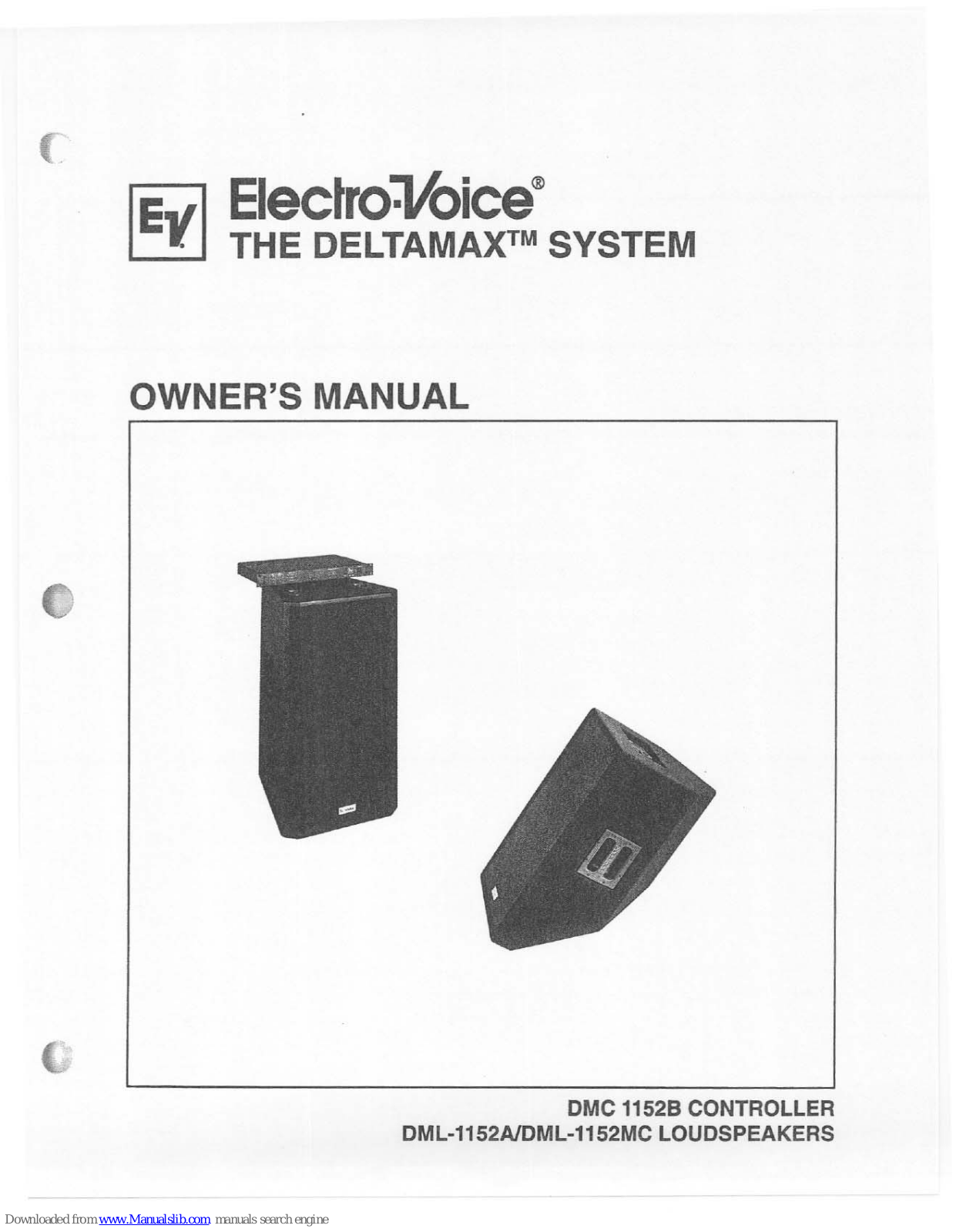 Electro-Voice Deltamax System DML-1152A, Deltamax DML-1152MC, Deltamax DMC 1152B Owner's Manual