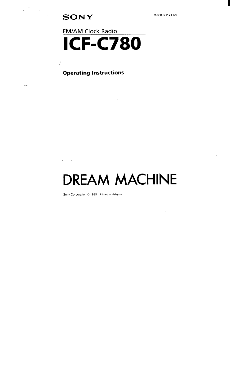 Sony ICF-C780 Operating Instructions