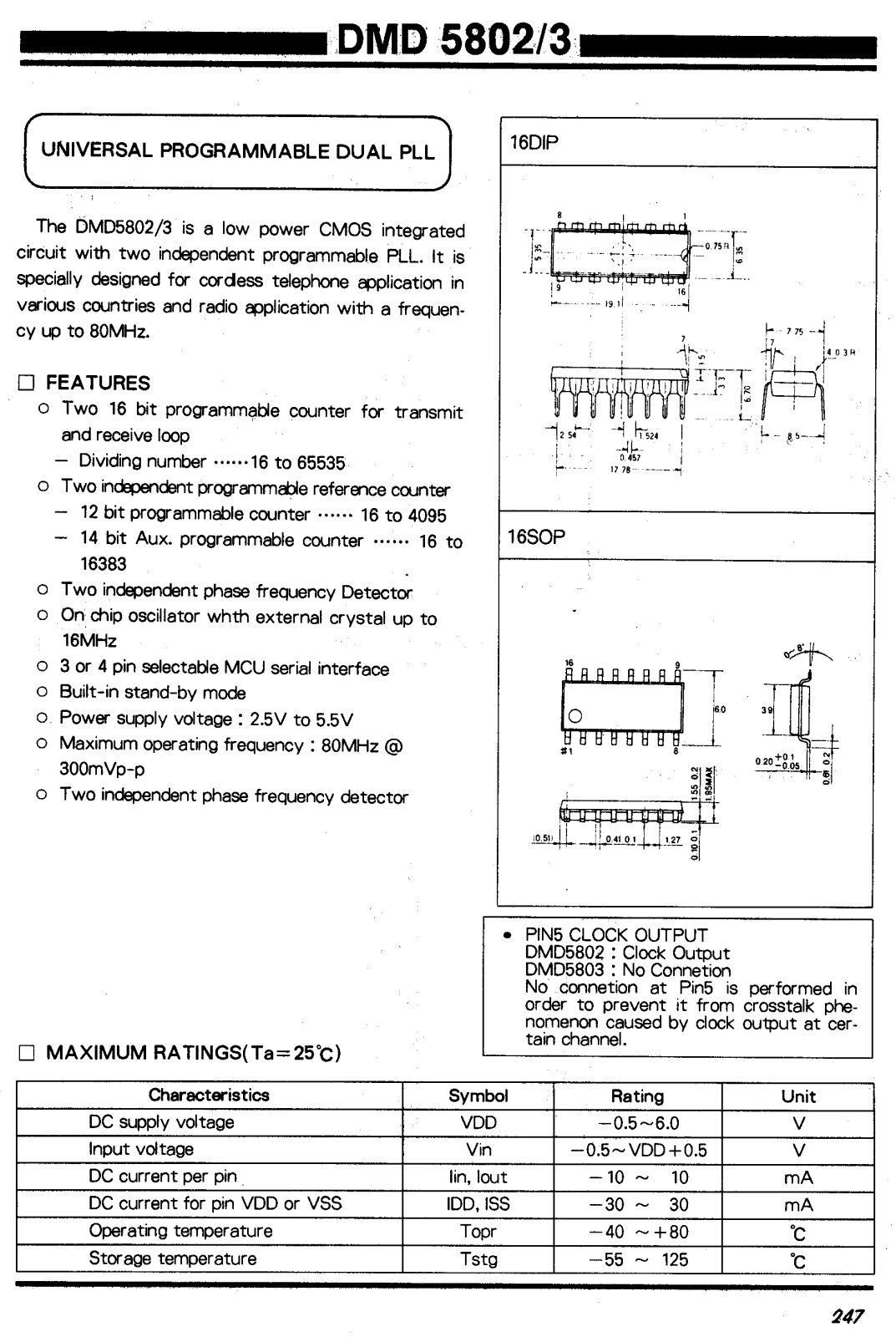 Daewoo Semiconductor DMD5803, DMD5802 Datasheet