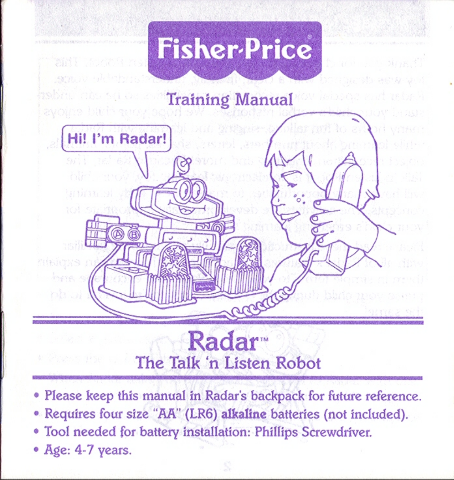 Fisher-Price 77676 Instruction Sheet