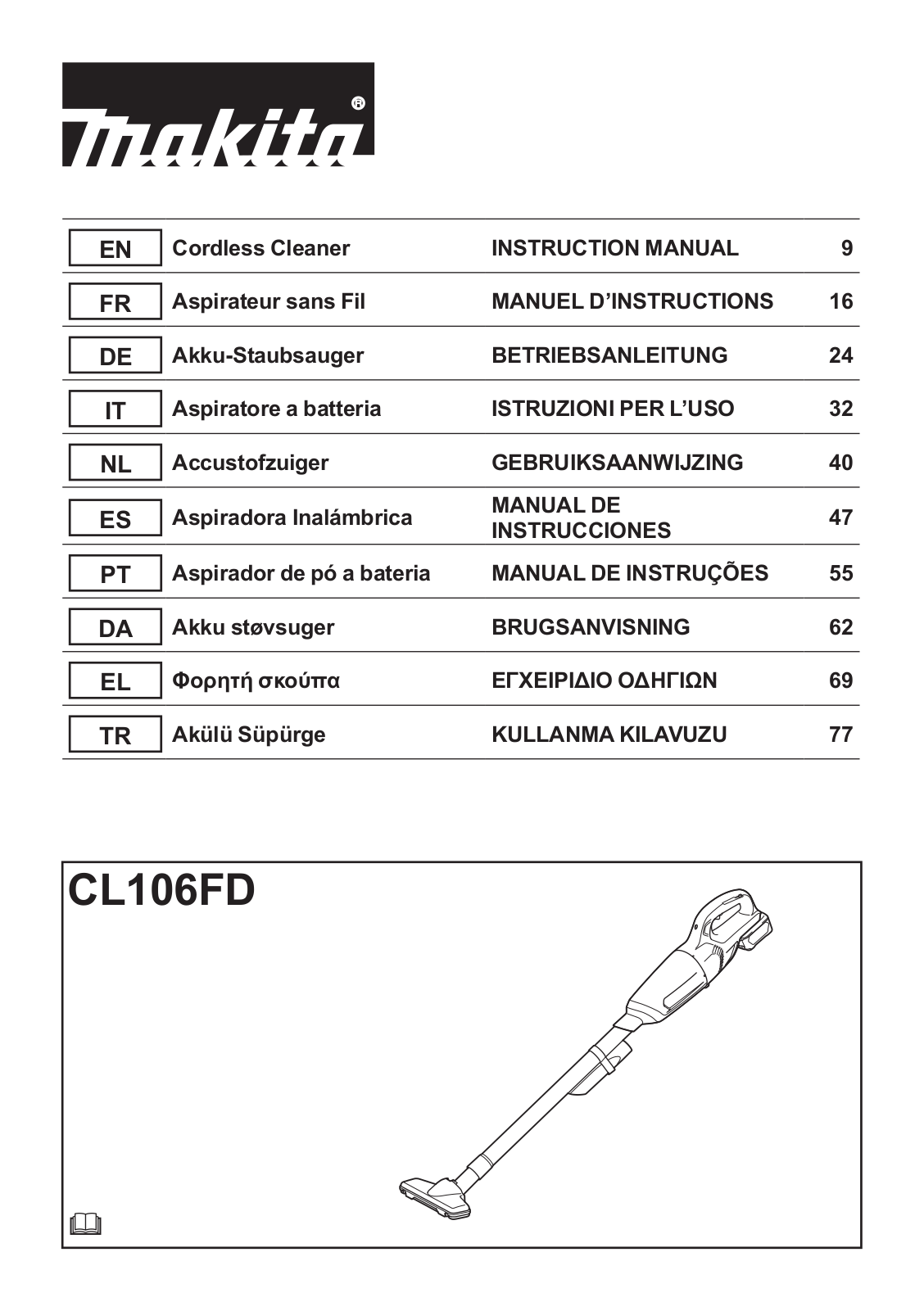 Makita CL106FD User manual