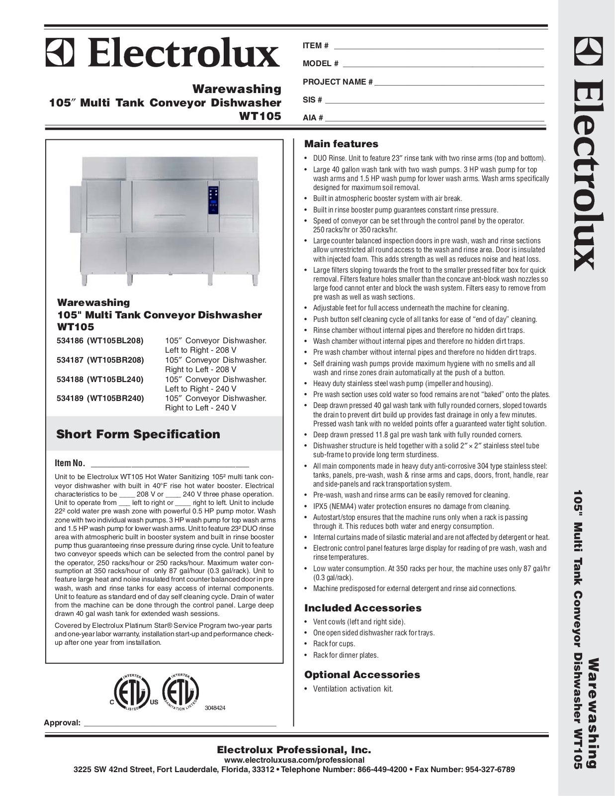 Electrolux 534189, 534187, 534186, 534188 User Manual