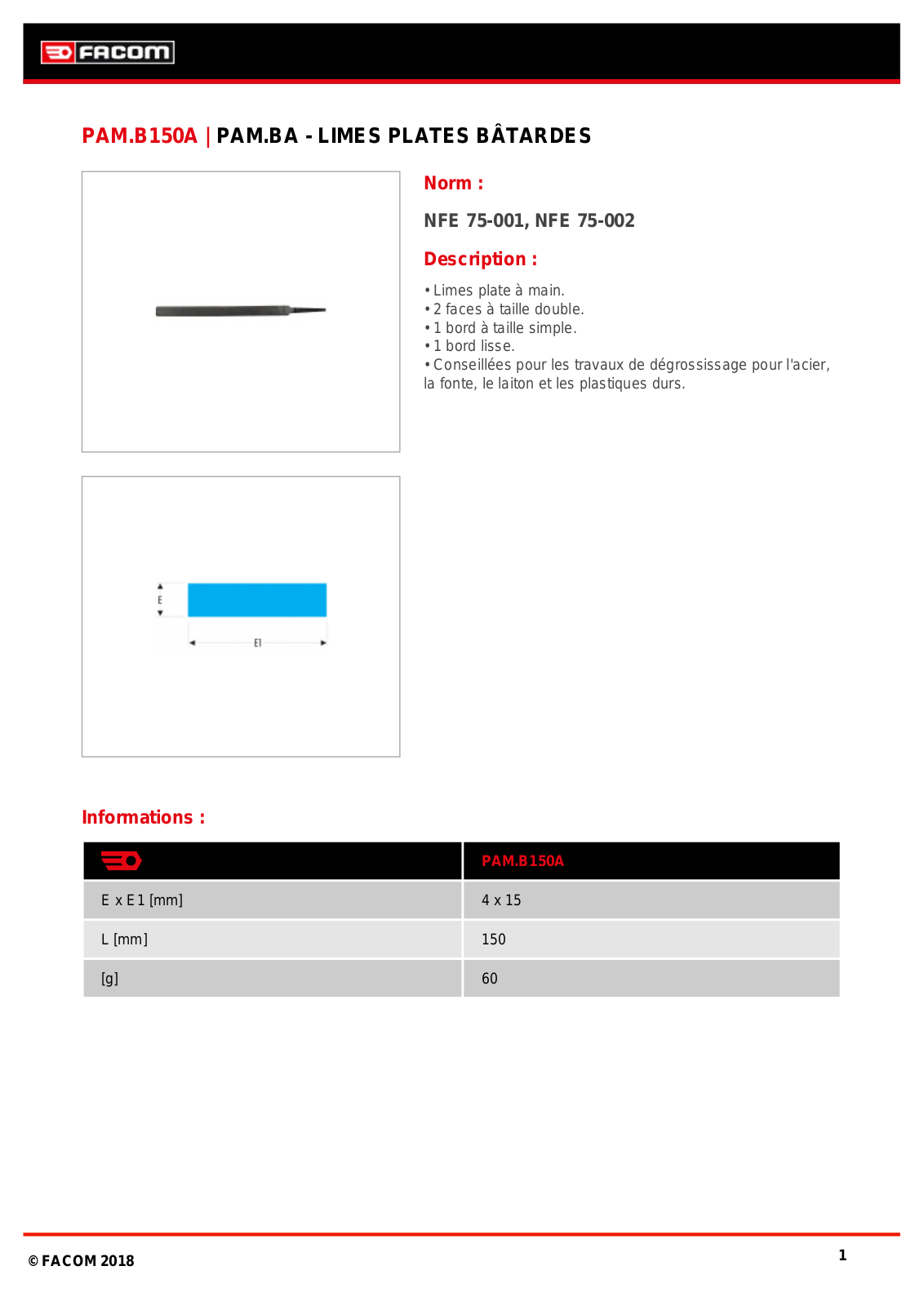 Facom PAM.B150A Specification - ManualMachine.com