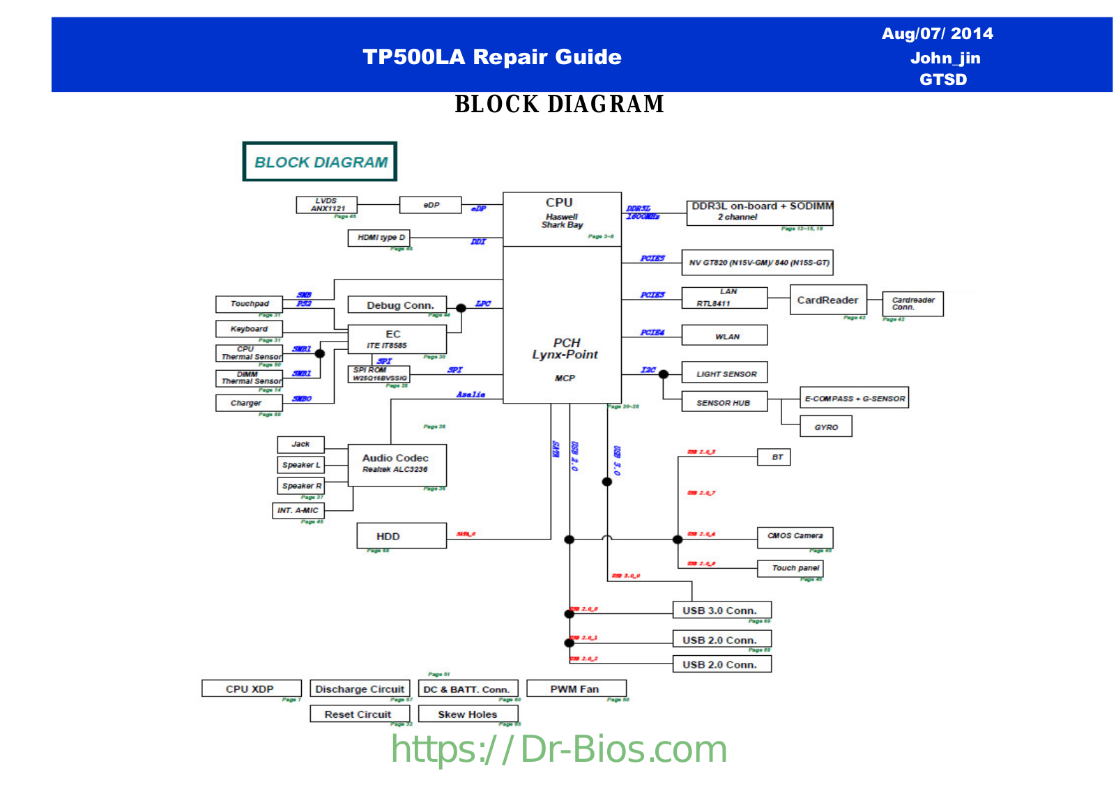 Asus TP500LNG Schematic