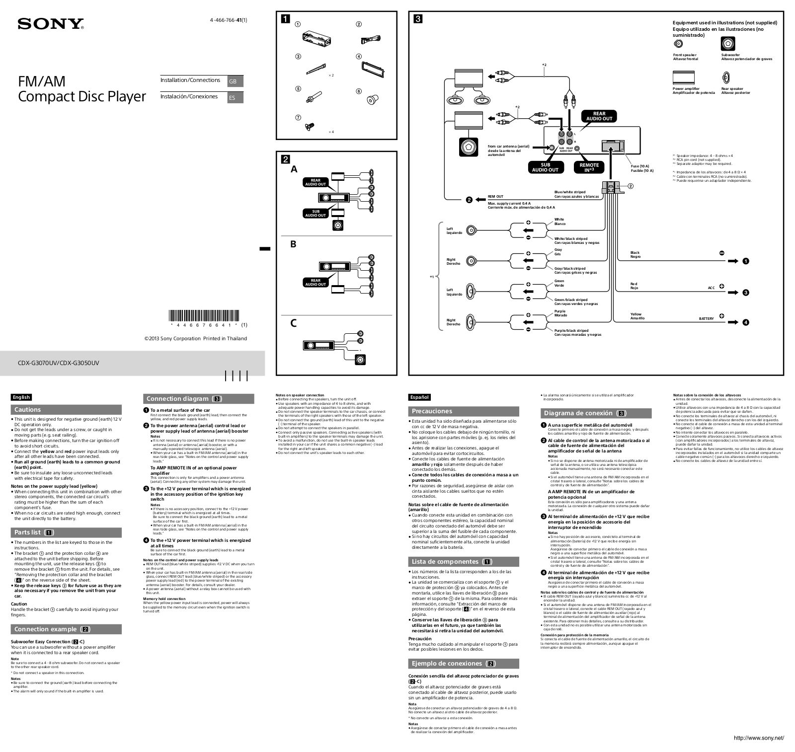 Sony CDX-G3070UV Users guide