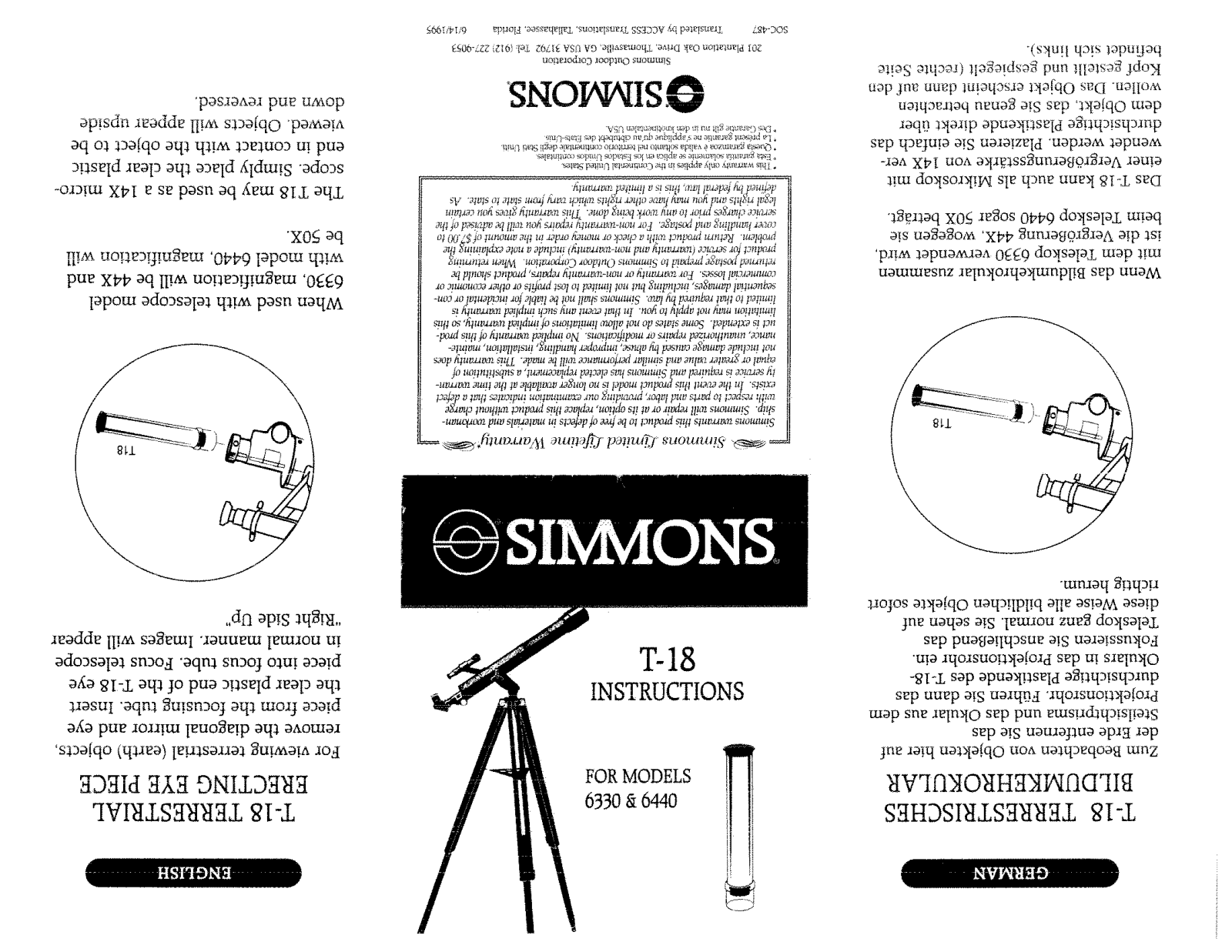 Simmons Optics 6330 User Manual - ManualMachine.com