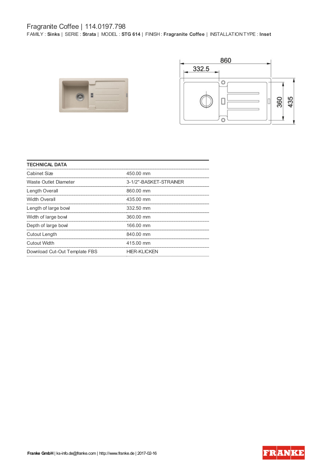 Franke 114.0197.798 Service Manual