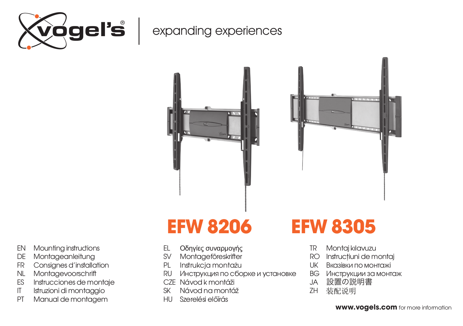 Vogel's EFW8206 Installation Guide