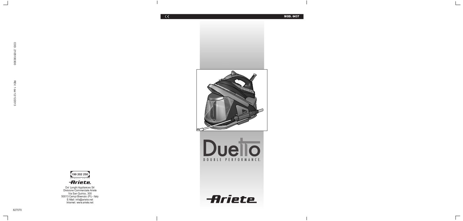 Ariete 6437 User Manual