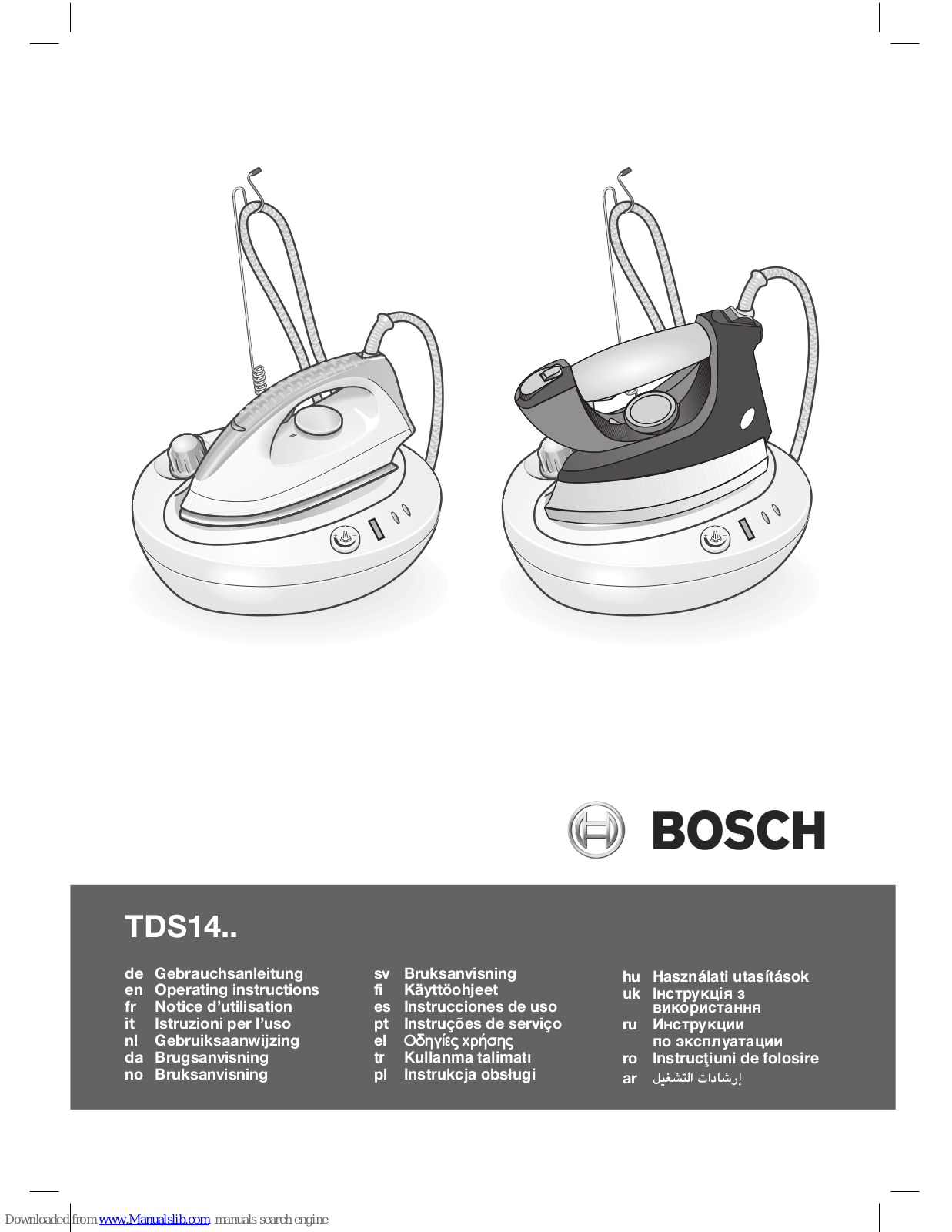 Bosch TDS14 Operating Instructions Manual