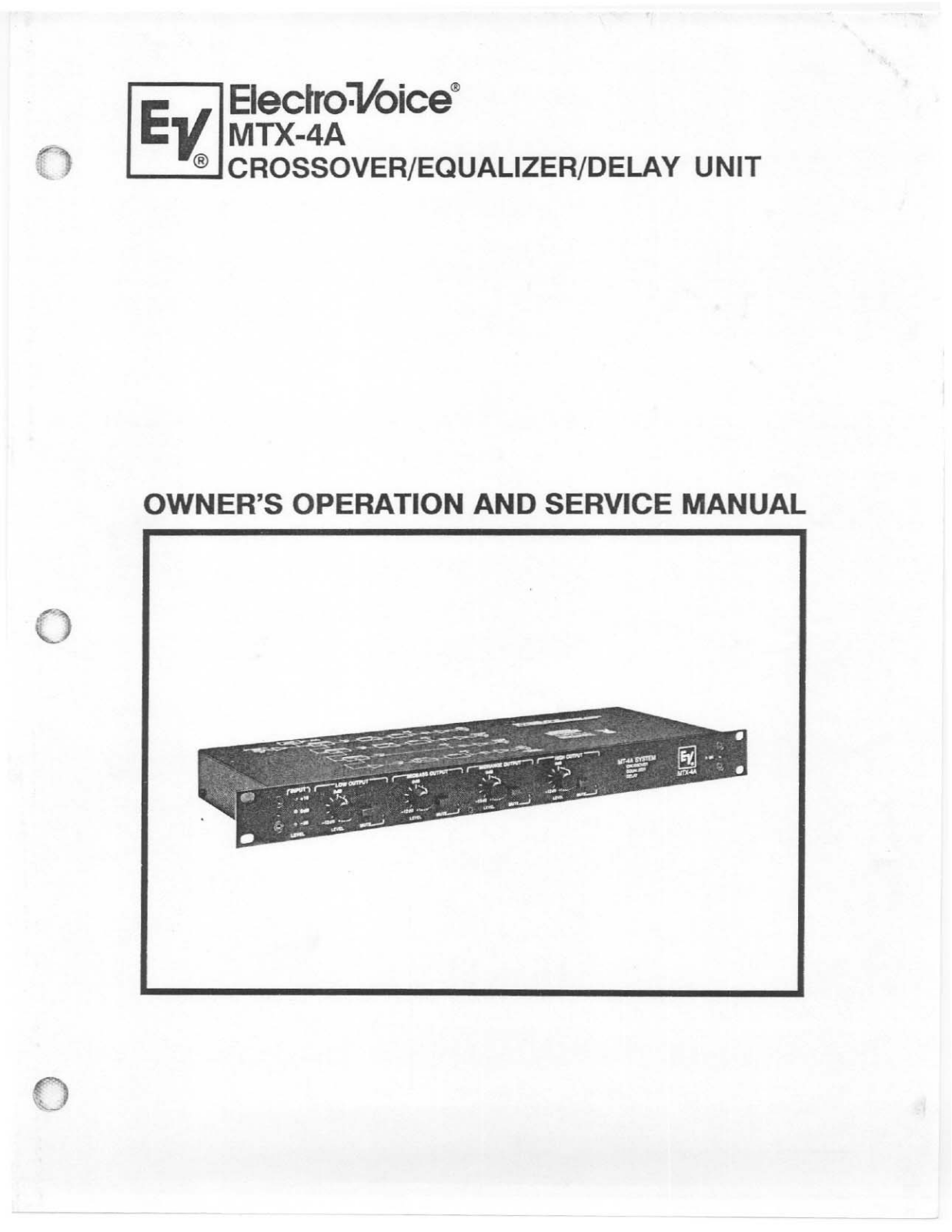 Electro-voice MTX-4A User Manual