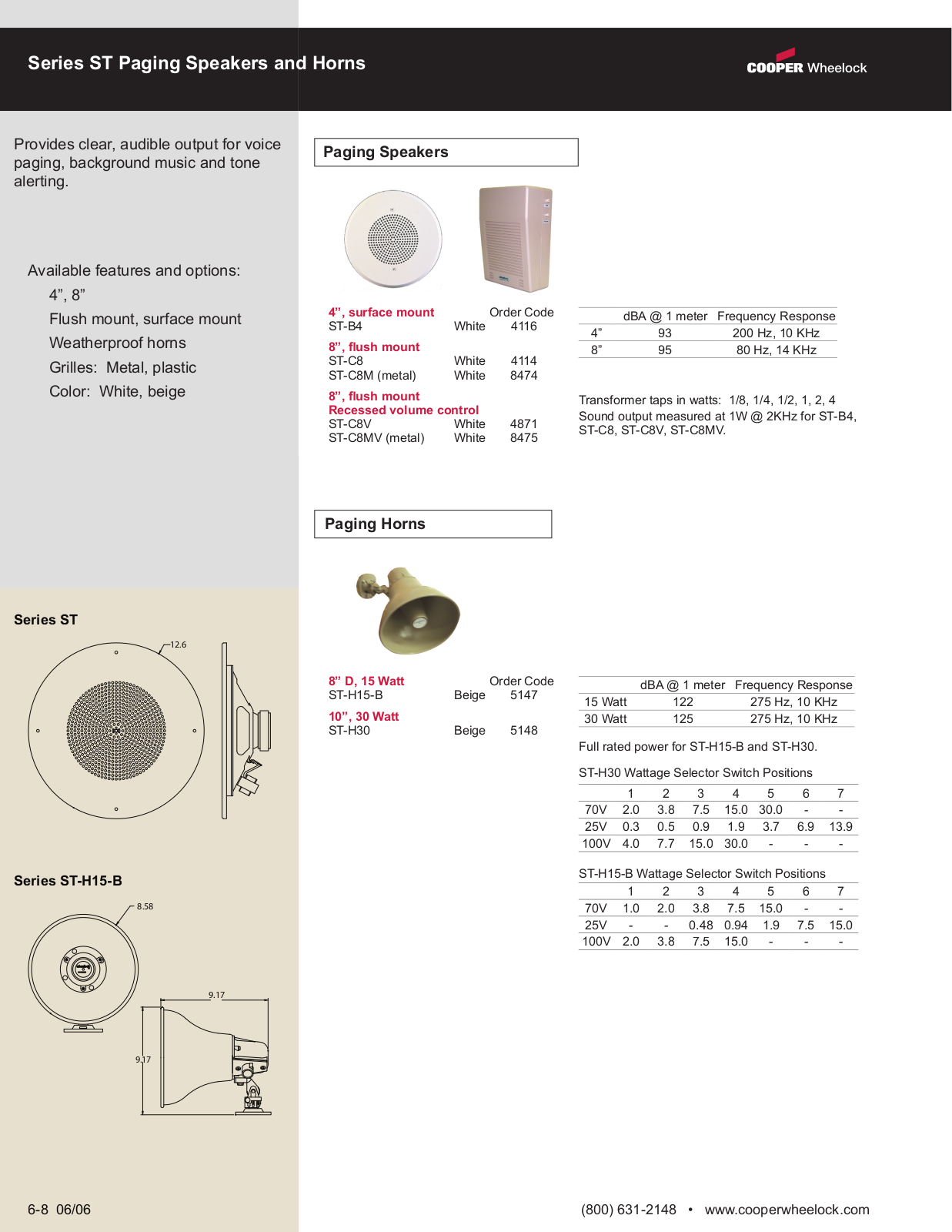 wheelock ST-H15, ST-C8, ST-B4-1, ST-B4 Service Manual