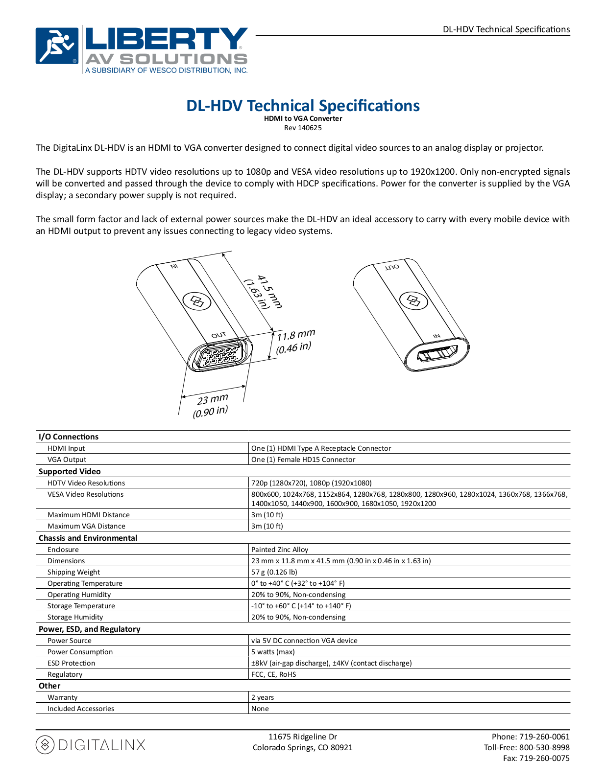 Liberty AV DL-HDV User Manual