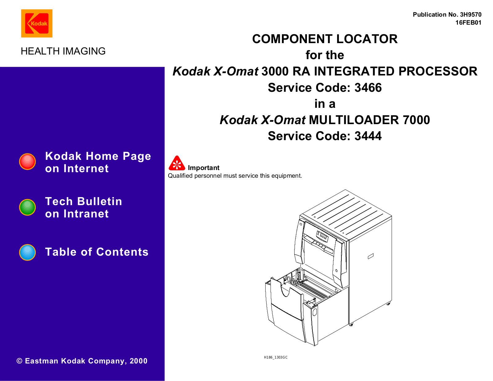 Kodak X-Omat Multiloader 7000 User manual