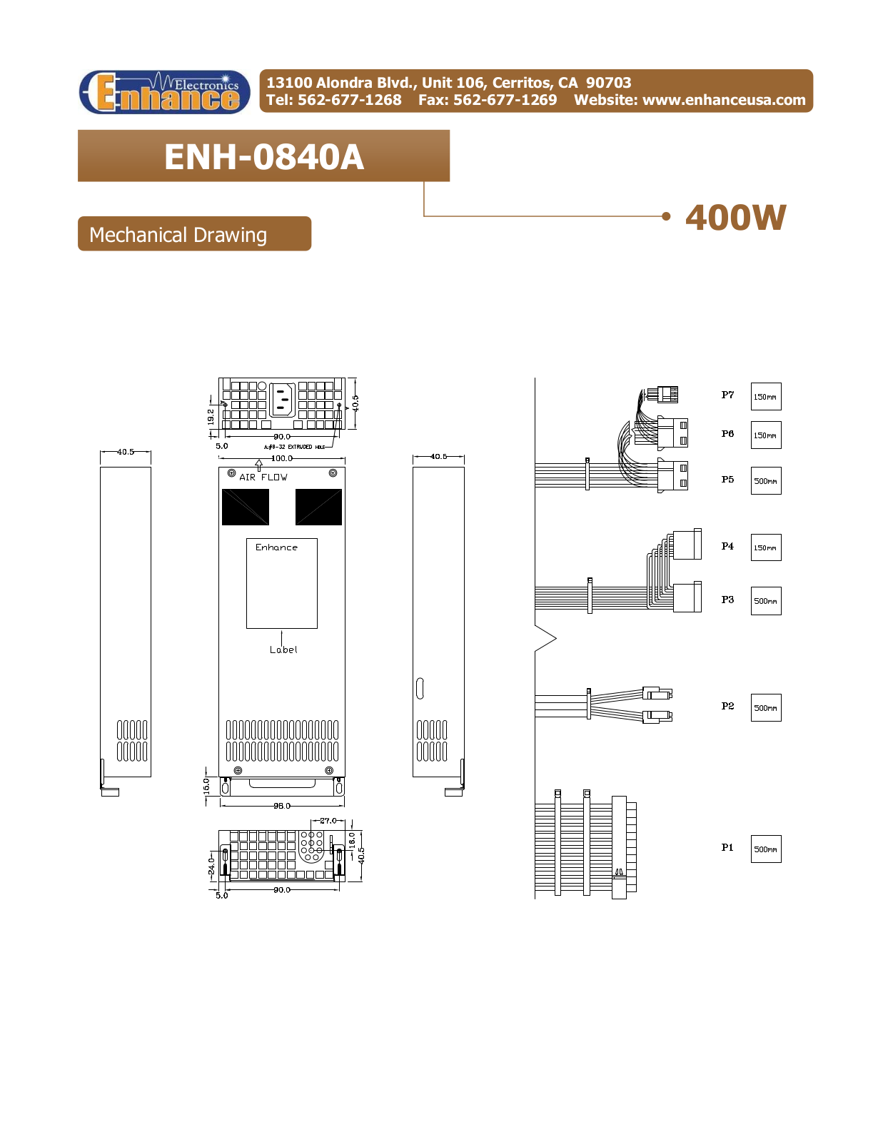 Enhance ENH-0840A MECHANICAL DRAWING