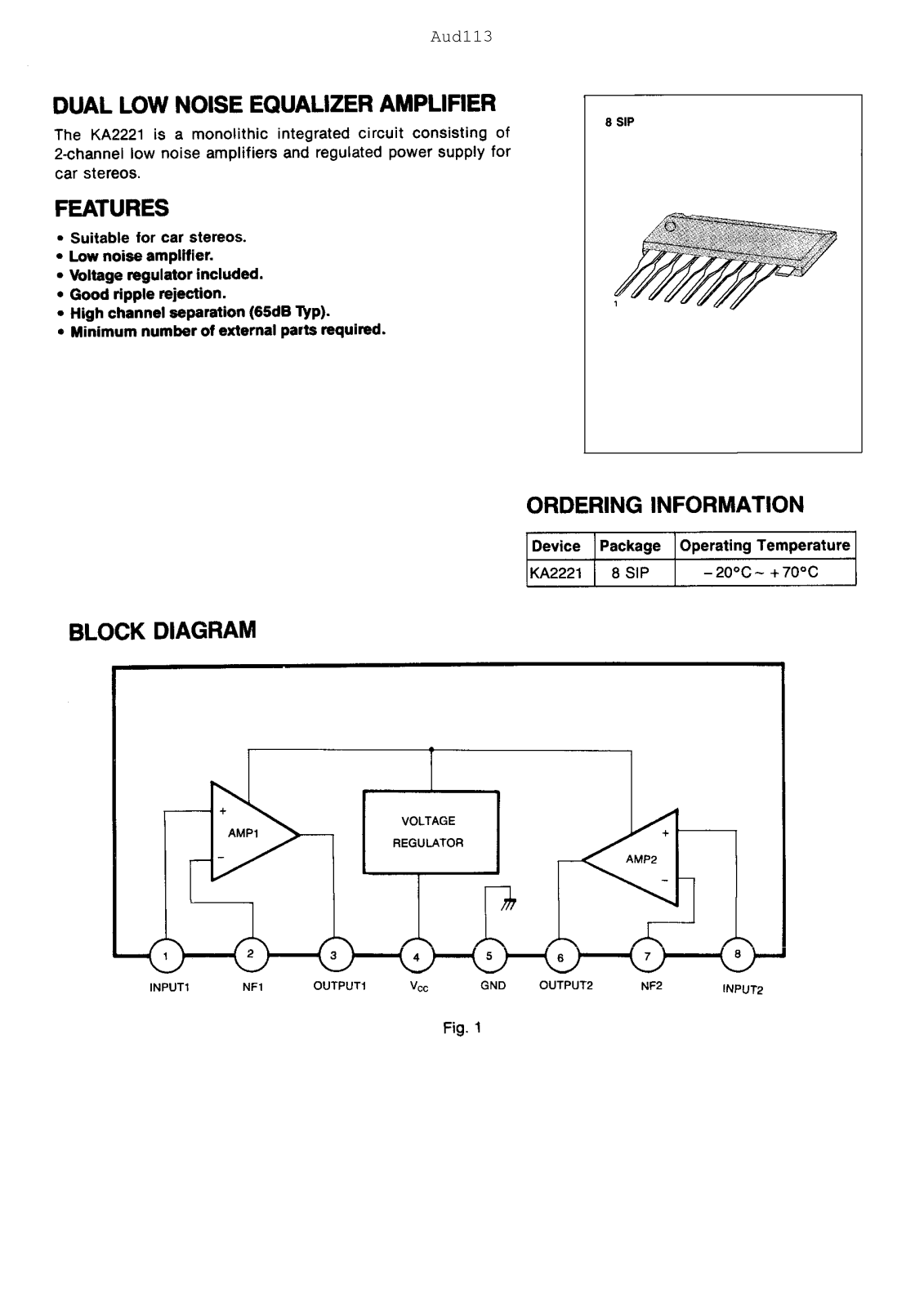 Samsung KA2221 Datasheet