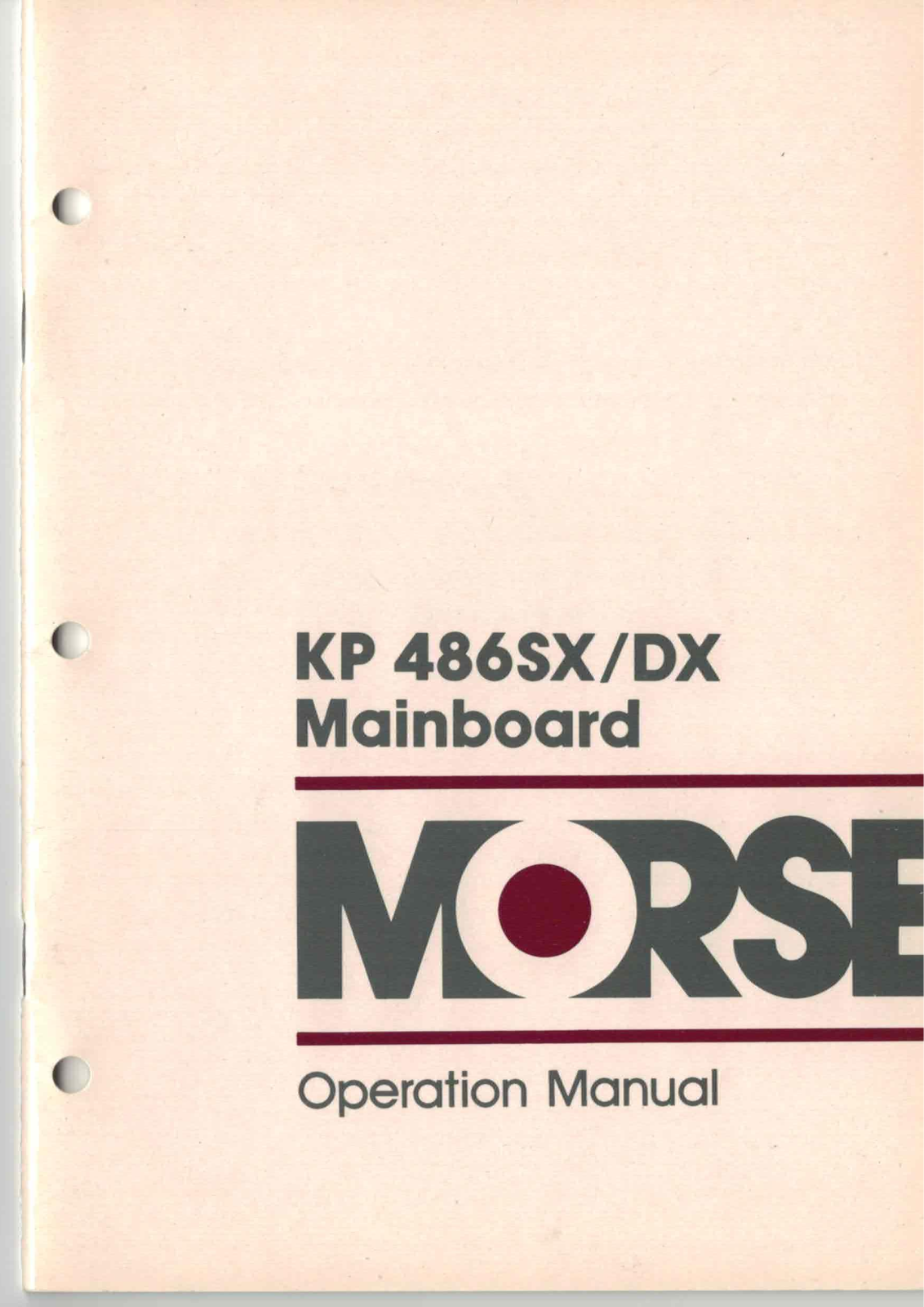 Morse KP486SX, KP486DX User Manual - ManualMachine.com