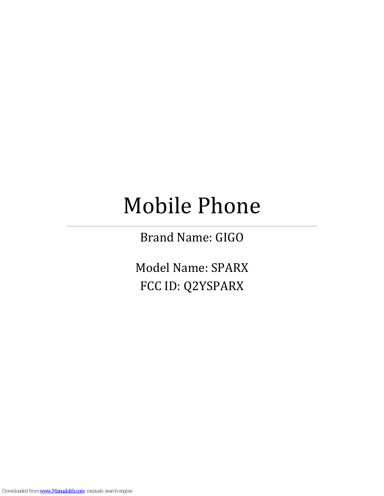 Gigo SPARX User Manual