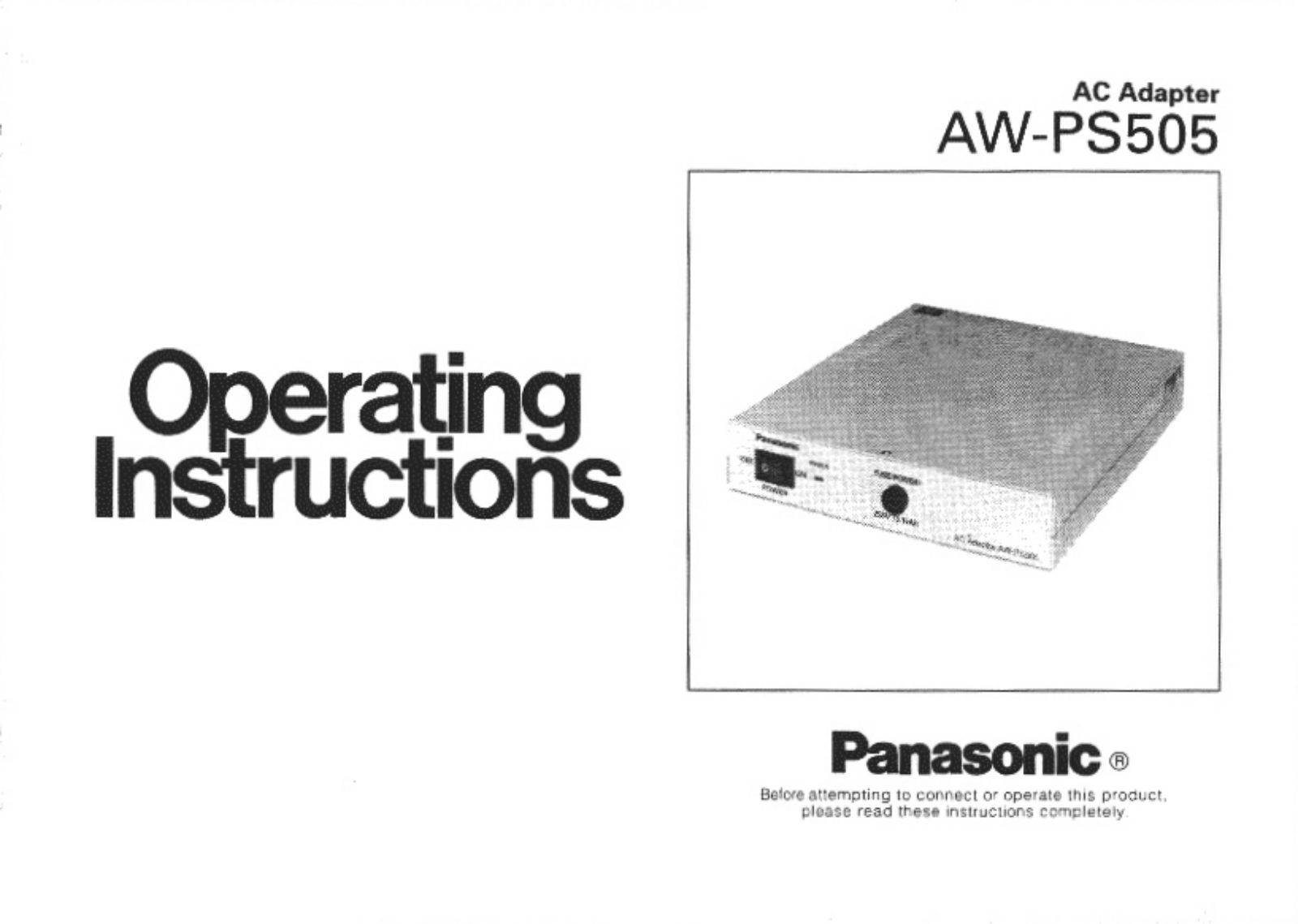 Panasonic AW-PS505 User Manual