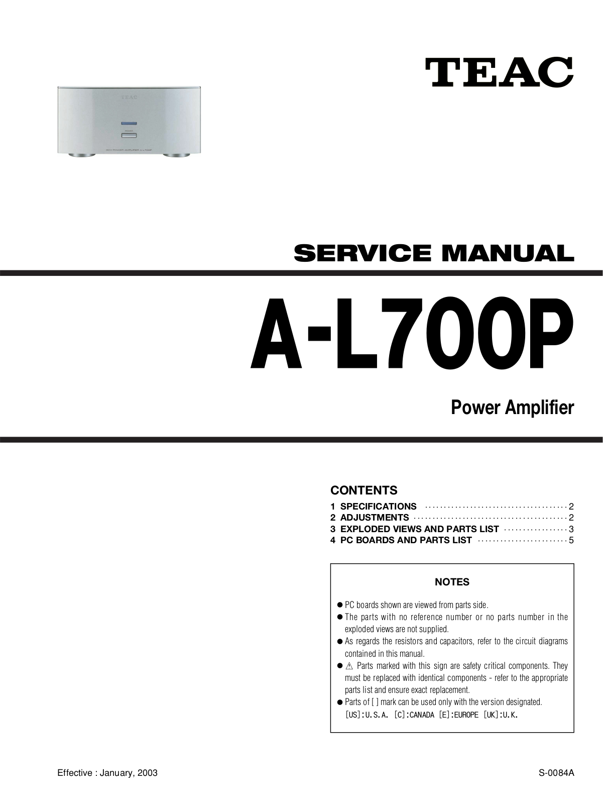 TEAC AL-700-P Service manual