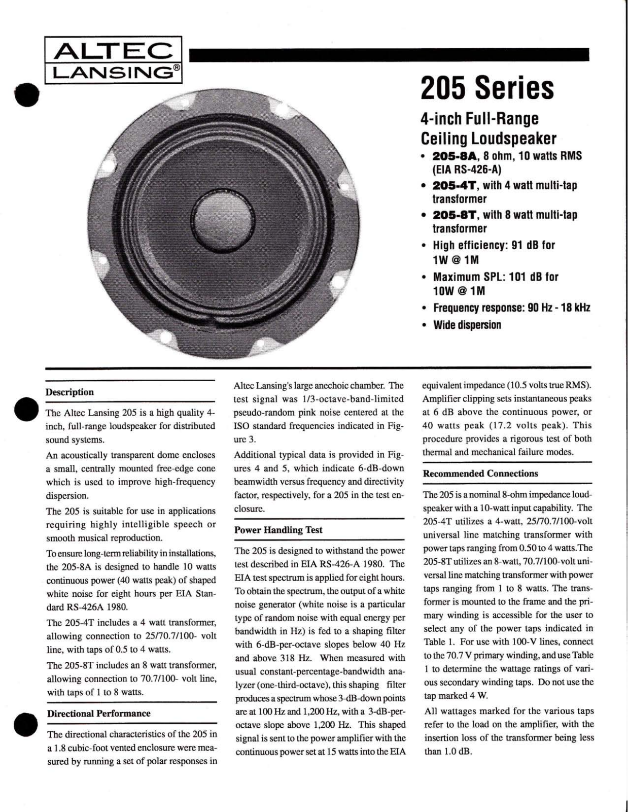 Altec Lansing 205 User Manual