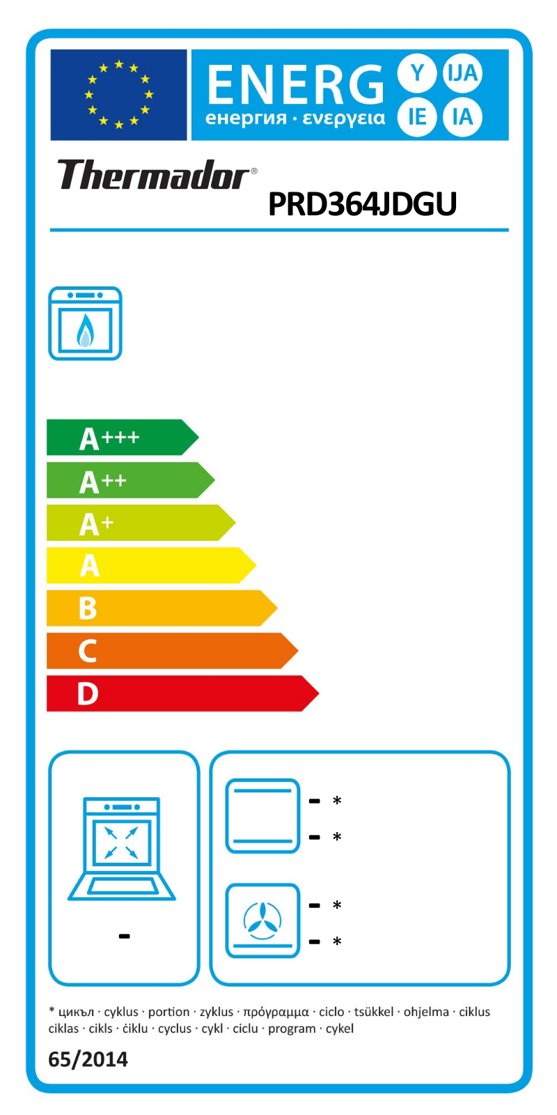 Thermador PRD364JDGU Energy Guide