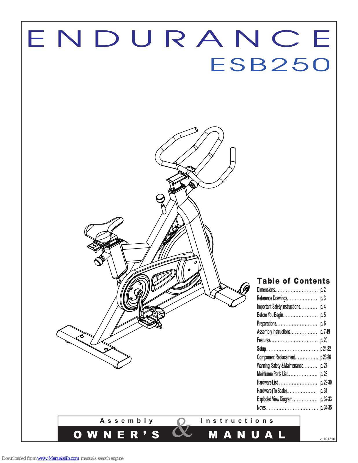 Endurance ESB250 Owner's Manual