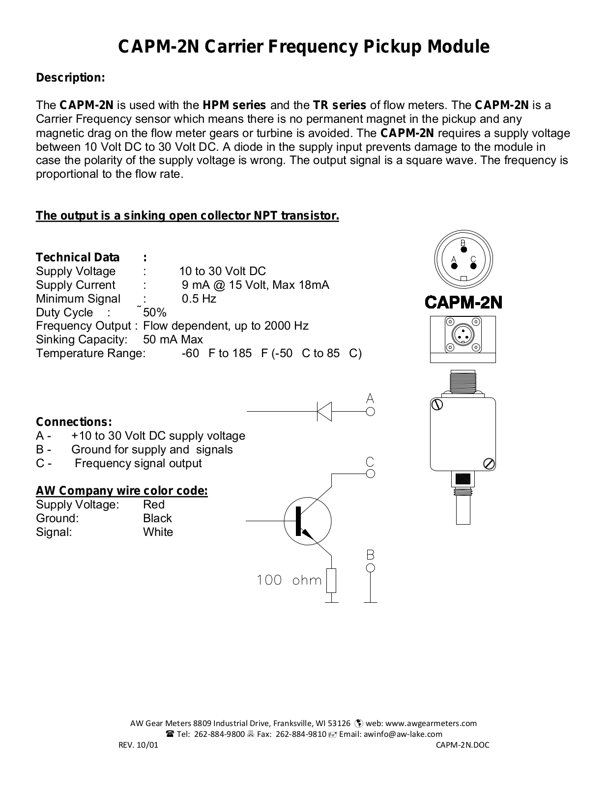 AW Gear Meters CAPM-2N User Manual